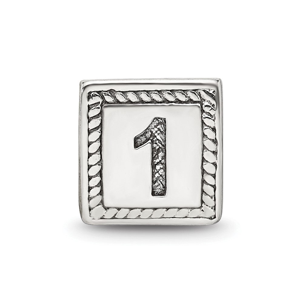 Sterlingsilber Reflections Zahl 1 Dreieck Block Perle
