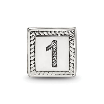 Sterlingsilber Reflections Zahl 1 Dreieck Block Perle