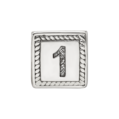 Sterlingsilber Reflections Zahl 1 Dreieck Block Perle