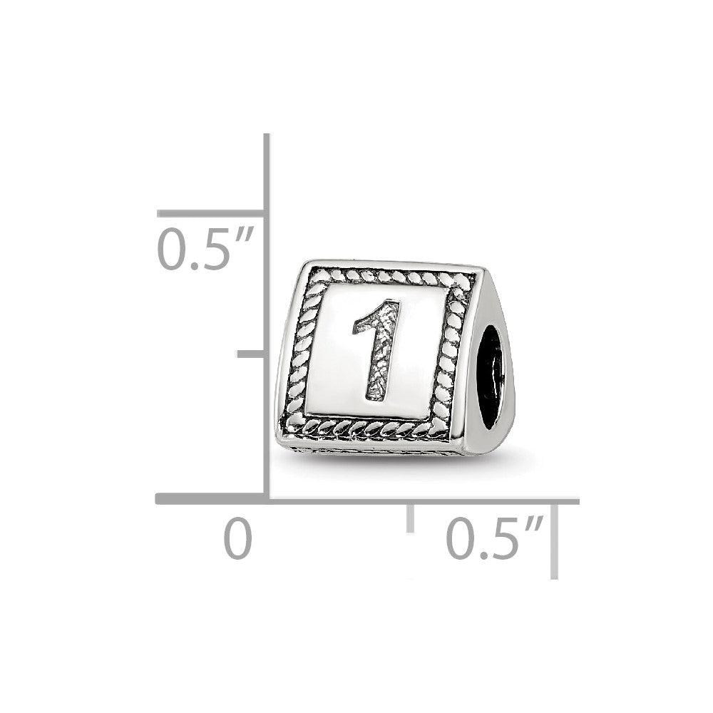 Sterlingsilber Reflections Zahl 1 Dreieck Block Perle
