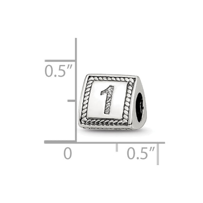 Sterlingsilber Reflections Zahl 1 Dreieck Block Perle