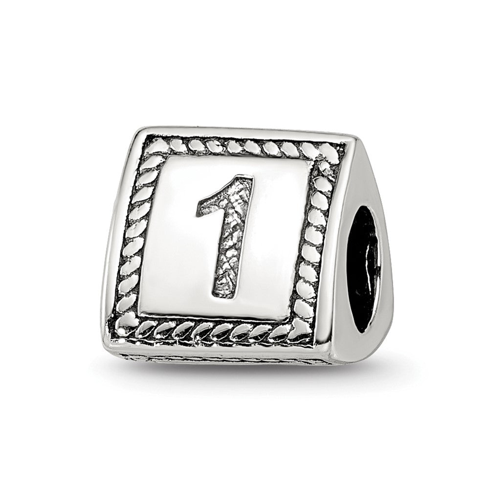 Sterlingsilber Reflections Zahl 1 Dreieck Block Perle