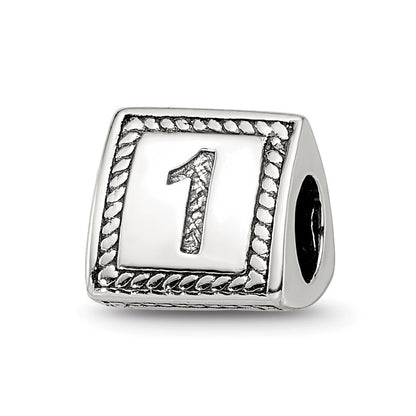 Sterlingsilber Reflections Zahl 1 Dreieck Block Perle