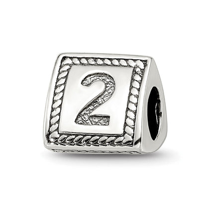 Sterlingsilber Reflections Zahl 2 Dreieck Block Perle