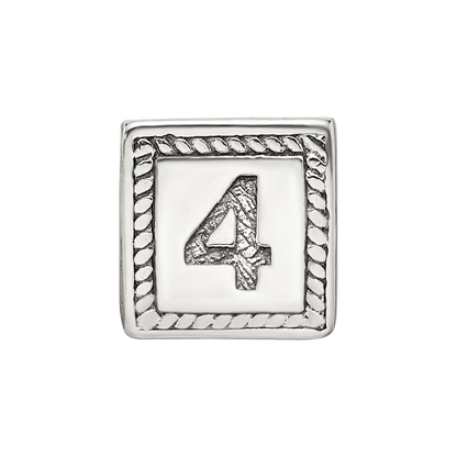 Sterlingsilber Reflections Zahl 4 Dreieck Block Perle