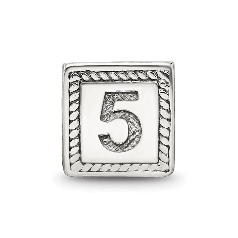 Sterlingsilber Reflections Zahl 5 Dreieck Block Perle