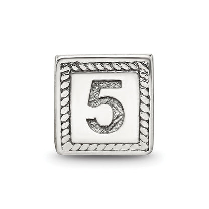 Sterlingsilber Reflections Zahl 5 Dreieck Block Perle