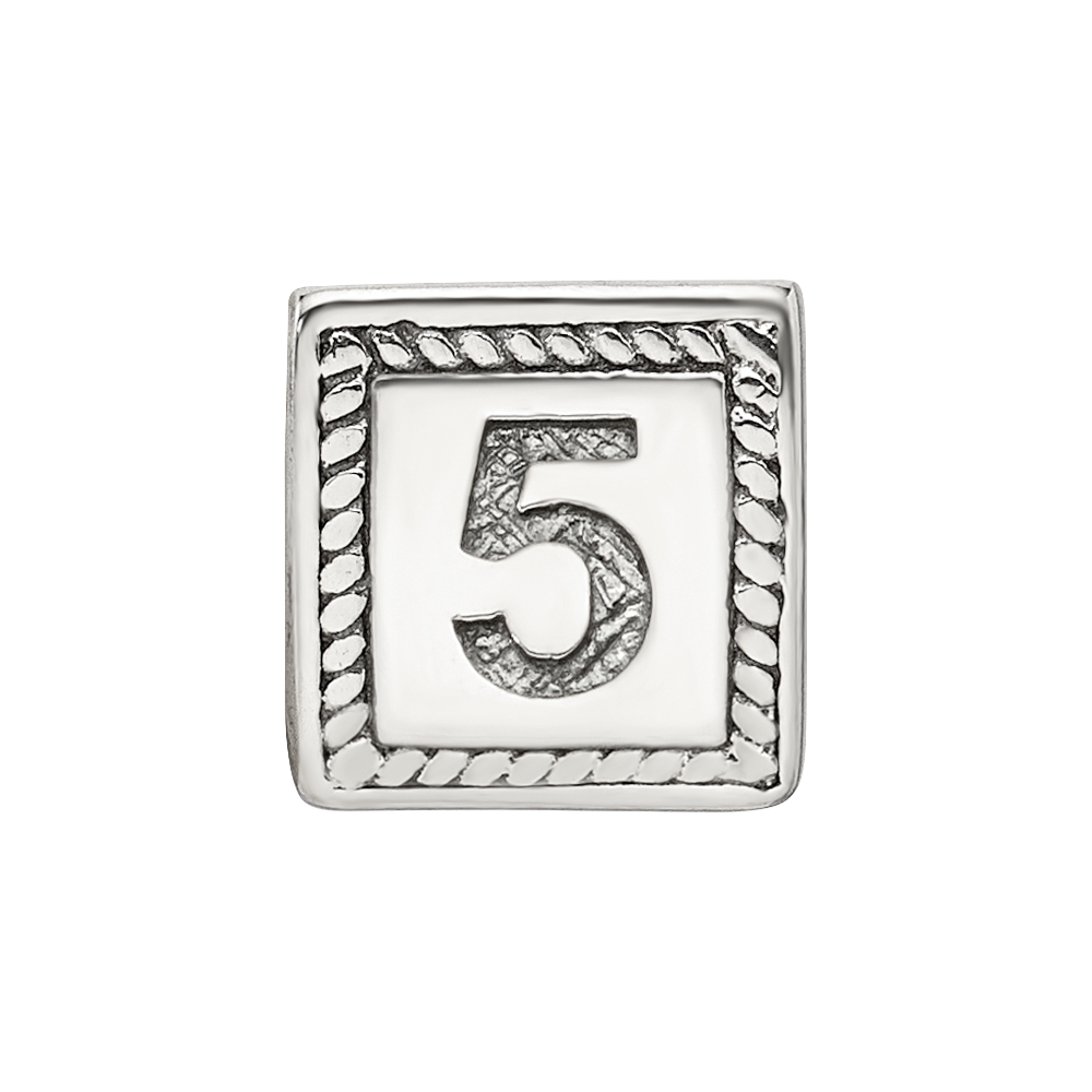 Sterlingsilber Reflections Zahl 5 Dreieck Block Perle