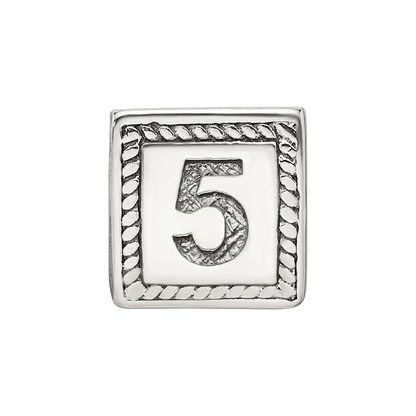 Sterlingsilber Reflections Zahl 5 Dreieck Block Perle