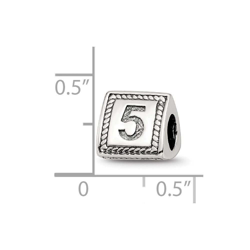 Sterlingsilber Reflections Zahl 5 Dreieck Block Perle