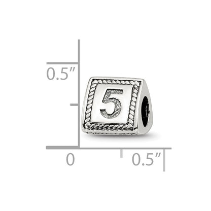 Sterlingsilber Reflections Zahl 5 Dreieck Block Perle