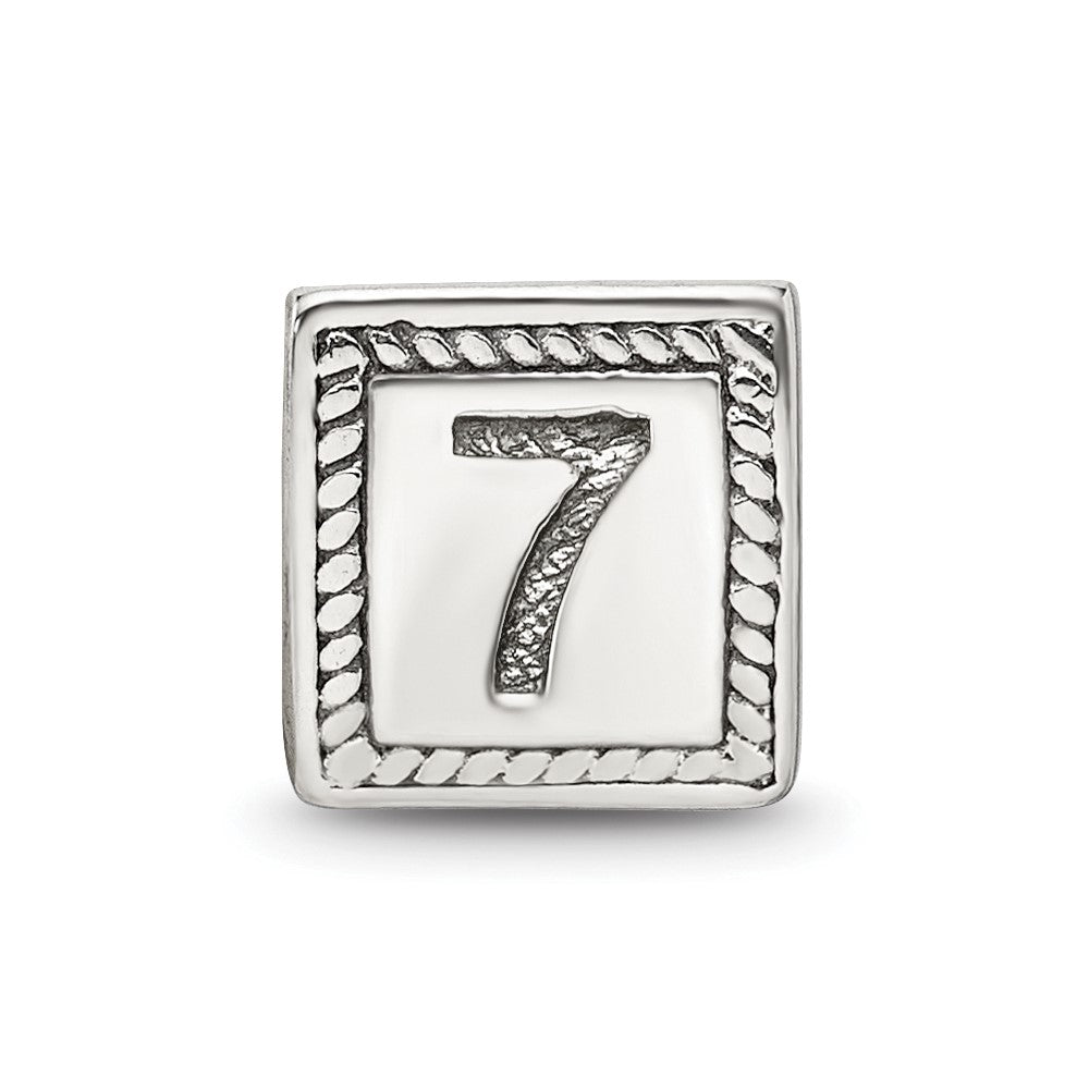 Sterlingsilber Reflections Zahl 7 Dreieck Block Perle
