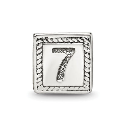 Sterlingsilber Reflections Zahl 7 Dreieck Block Perle