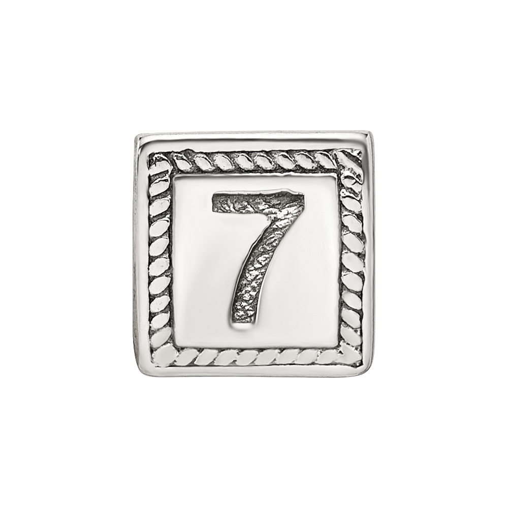 Sterlingsilber Reflections Zahl 7 Dreieck Block Perle