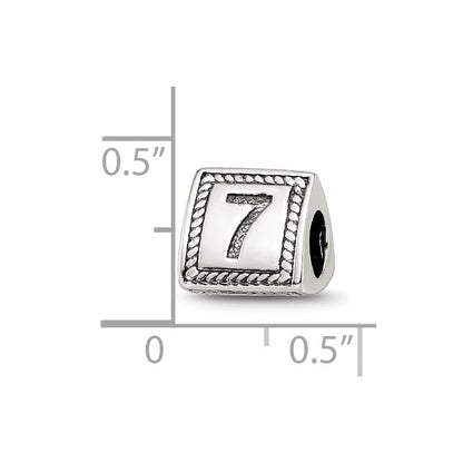 Sterlingsilber Reflections Zahl 7 Dreieck Block Perle