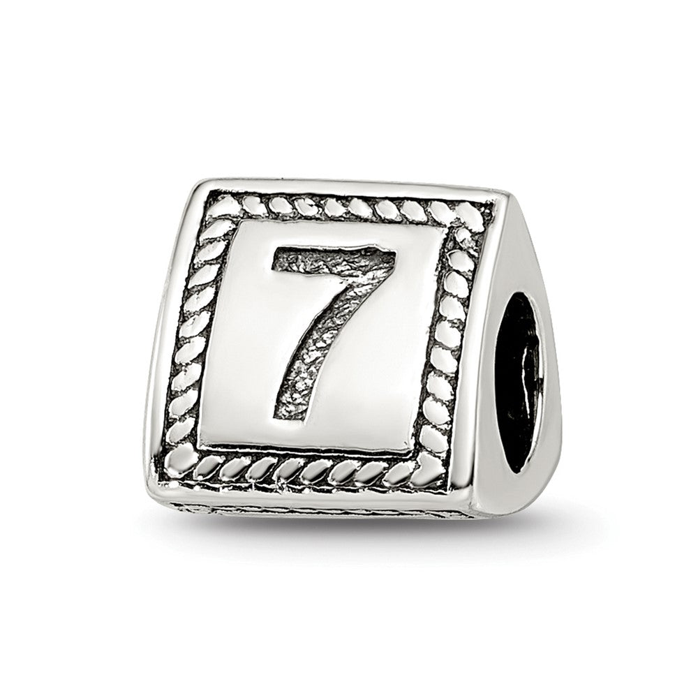 Sterlingsilber Reflections Zahl 7 Dreieck Block Perle