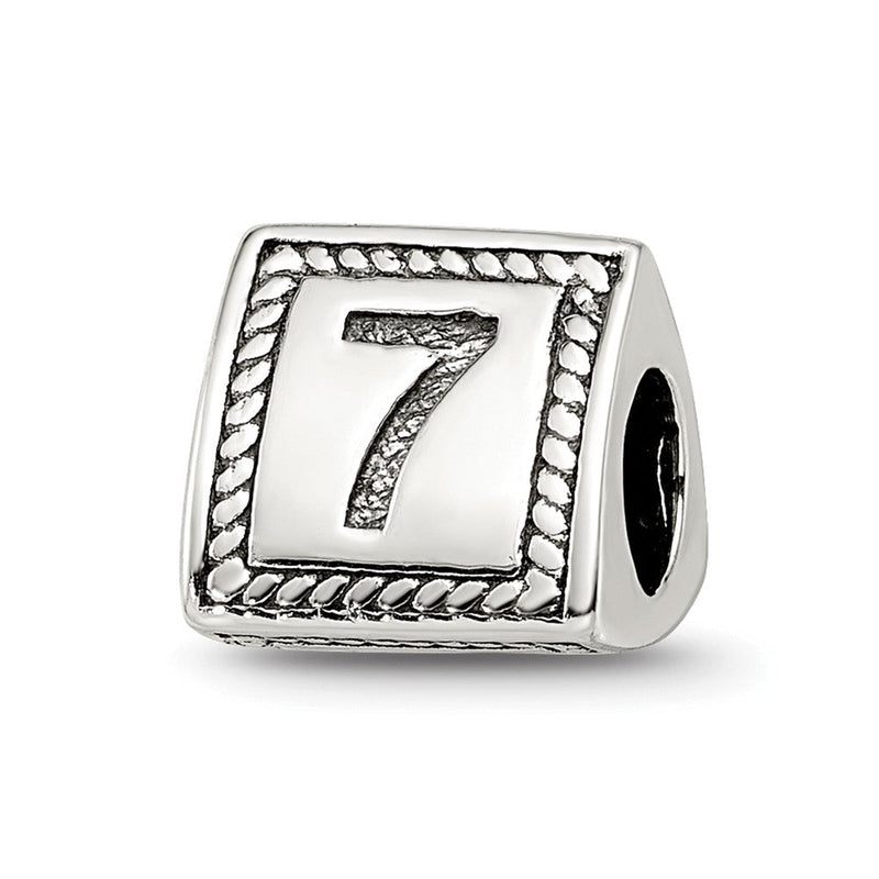 Sterlingsilber Reflections Zahl 7 Dreieck Block Perle