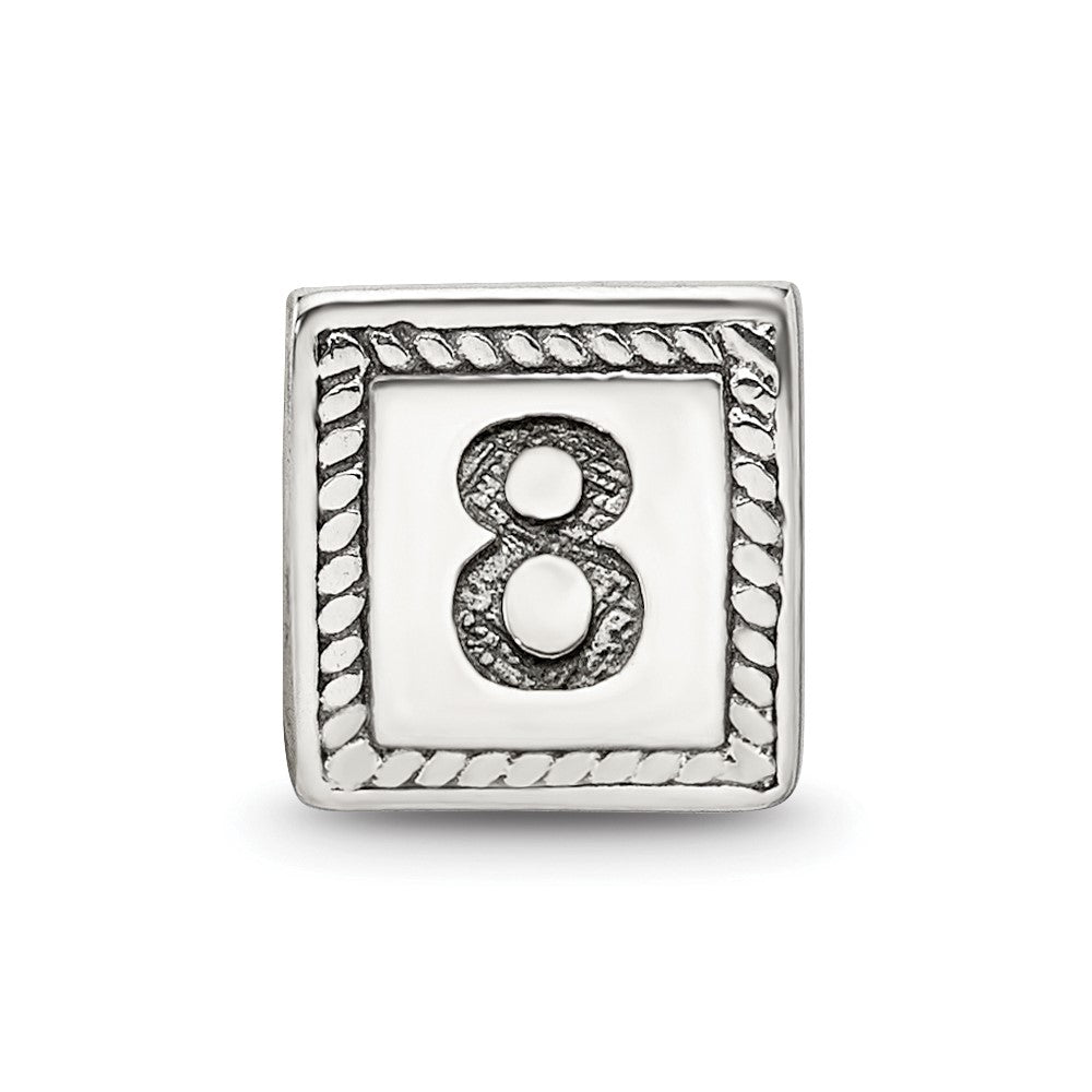 Sterlingsilber Reflections Zahl 8 Dreieck Block Perle