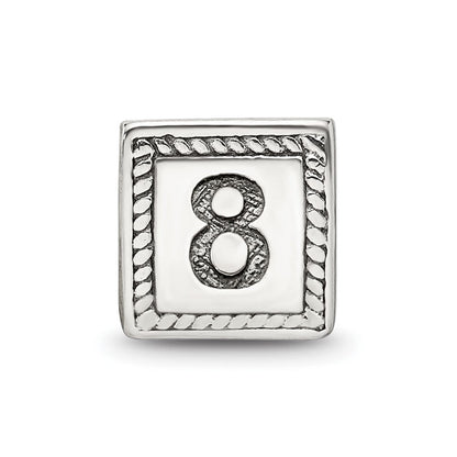 Sterlingsilber Reflections Zahl 8 Dreieck Block Perle
