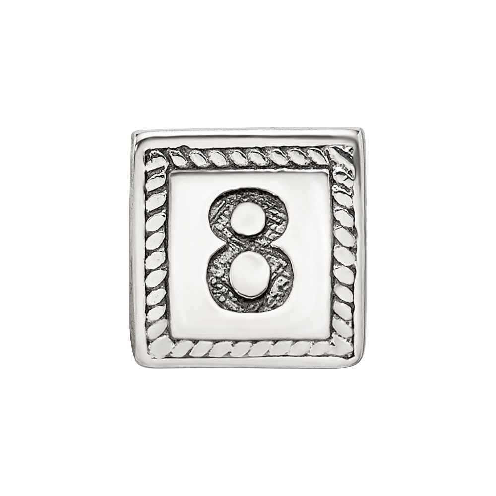 Sterlingsilber Reflections Zahl 8 Dreieck Block Perle
