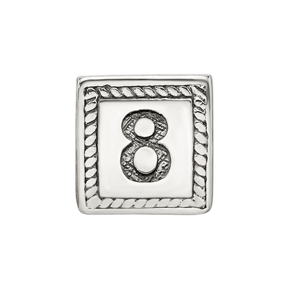 Sterlingsilber Reflections Zahl 8 Dreieck Block Perle