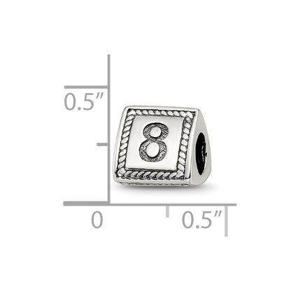 Sterlingsilber Reflections Zahl 8 Dreieck Block Perle