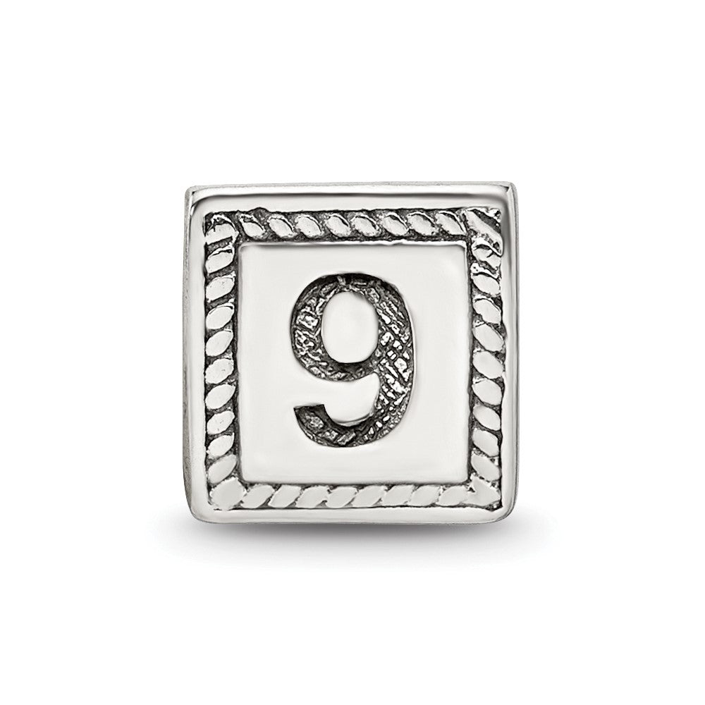 Sterlingsilber Reflections Zahl 9 Dreieck Block Perle