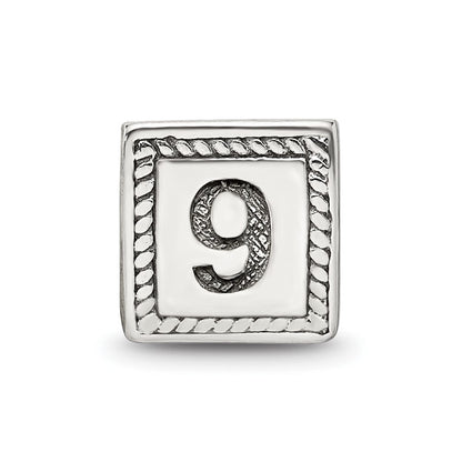 Sterlingsilber Reflections Zahl 9 Dreieck Block Perle