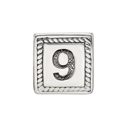 Sterlingsilber Reflections Zahl 9 Dreieck Block Perle