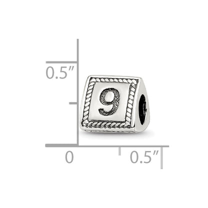 Sterlingsilber Reflections Zahl 9 Dreieck Block Perle