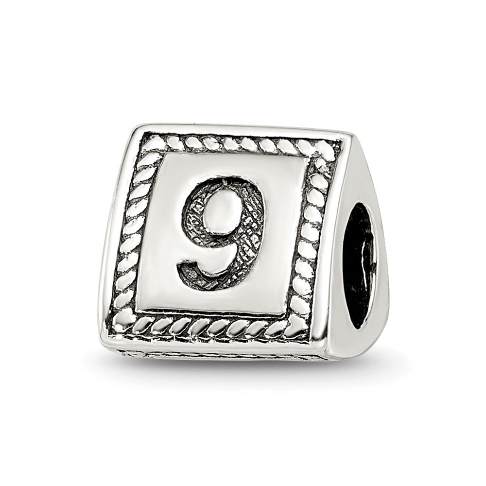 Sterlingsilber Reflections Zahl 9 Dreieck Block Perle