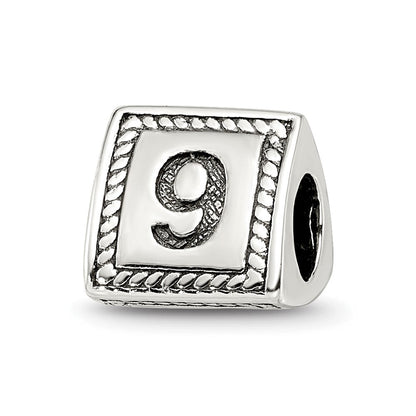 Sterlingsilber Reflections Zahl 9 Dreieck Block Perle