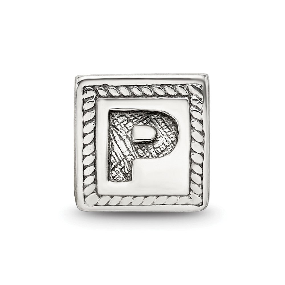 Sterlingsilber Reflections Buchstabe P Dreieck Block Perle