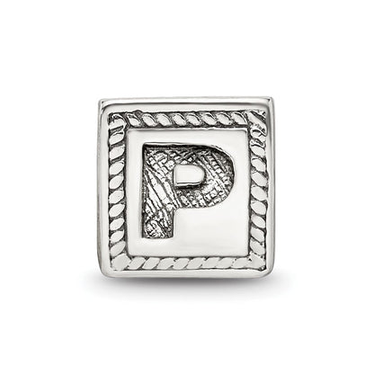 Sterlingsilber Reflections Buchstabe P Dreieck Block Perle