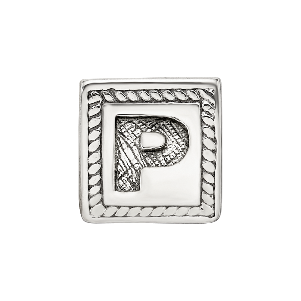 Sterlingsilber Reflections Buchstabe P Dreieck Block Perle