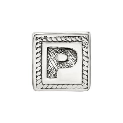 Sterlingsilber Reflections Buchstabe P Dreieck Block Perle