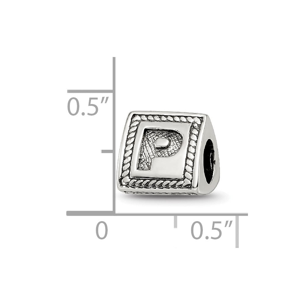 Sterlingsilber Reflections Buchstabe P Dreieck Block Perle