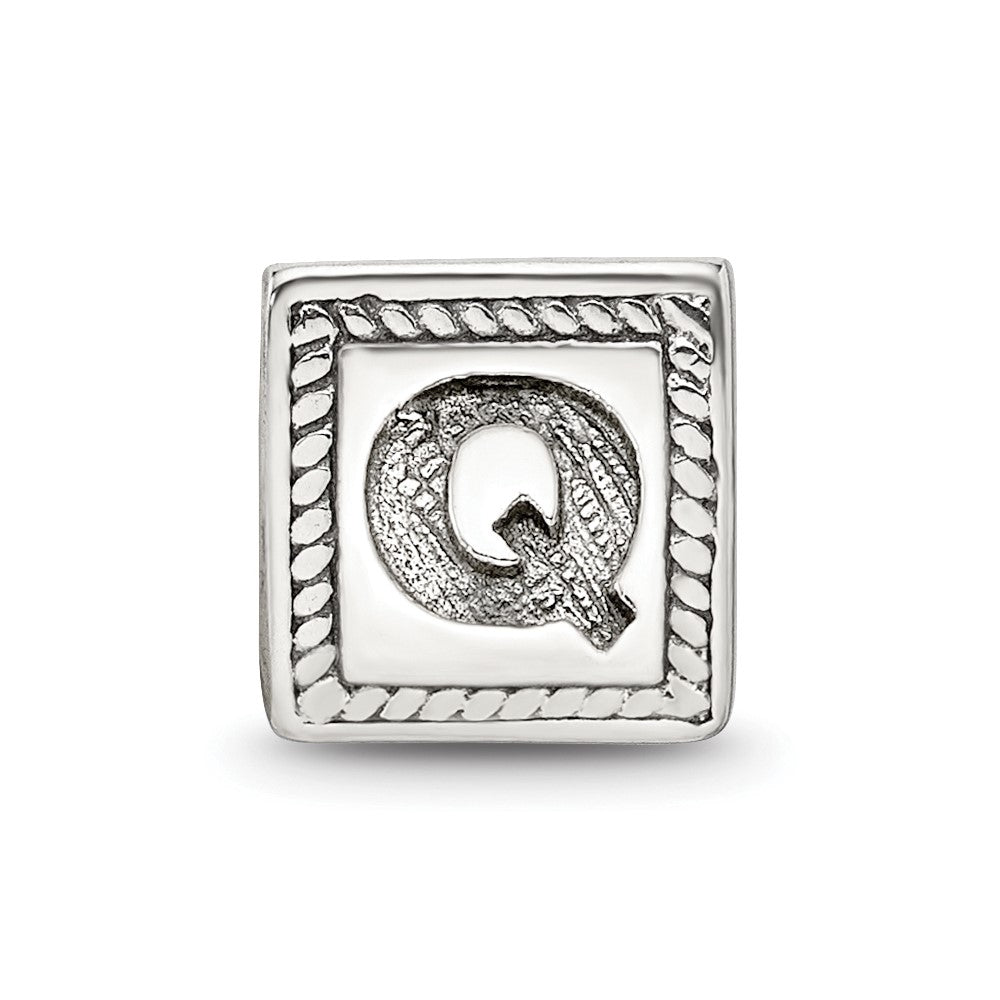 Sterlingsilber Reflections Buchstabe Q Dreieck Block Perle