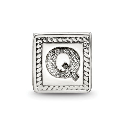 Sterlingsilber Reflections Buchstabe Q Dreieck Block Perle
