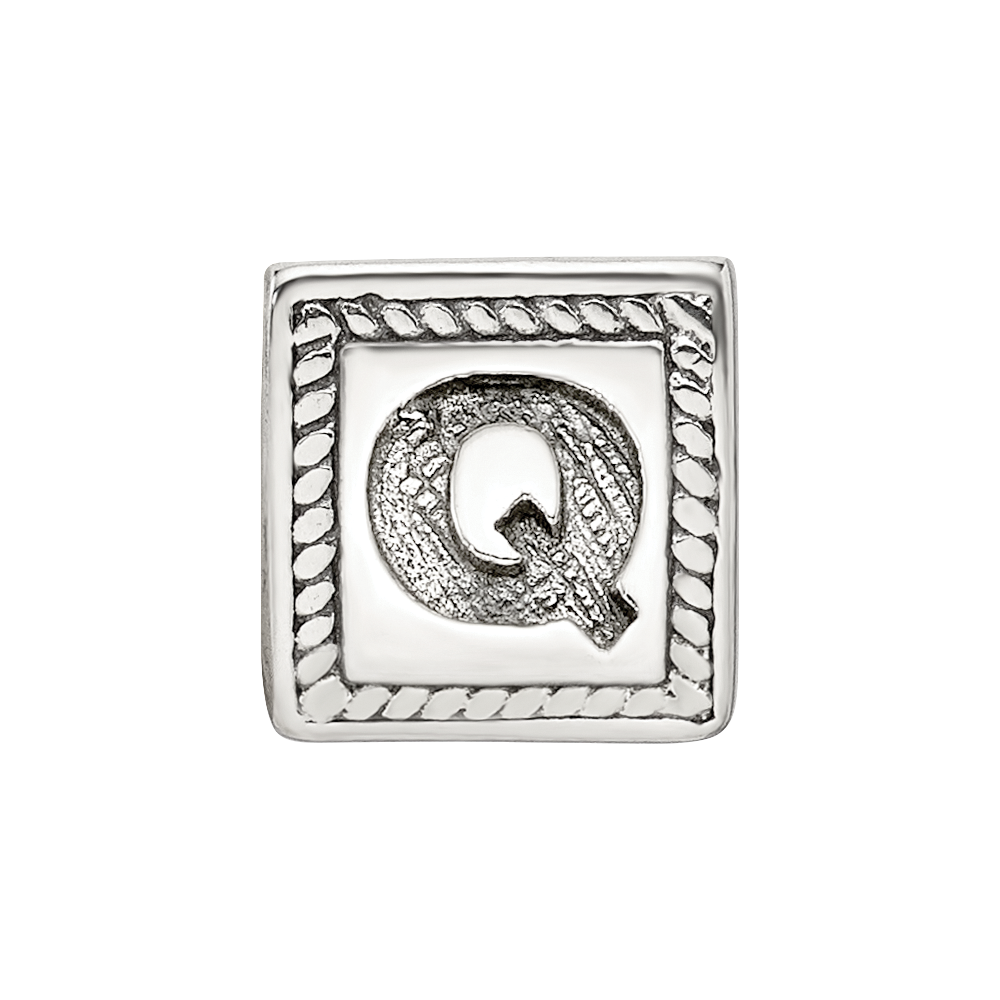Sterlingsilber Reflections Buchstabe Q Dreieck Block Perle
