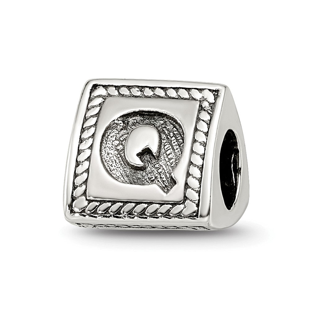 Sterlingsilber Reflections Buchstabe Q Dreieck Block Perle