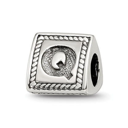 Sterlingsilber Reflections Buchstabe Q Dreieck Block Perle