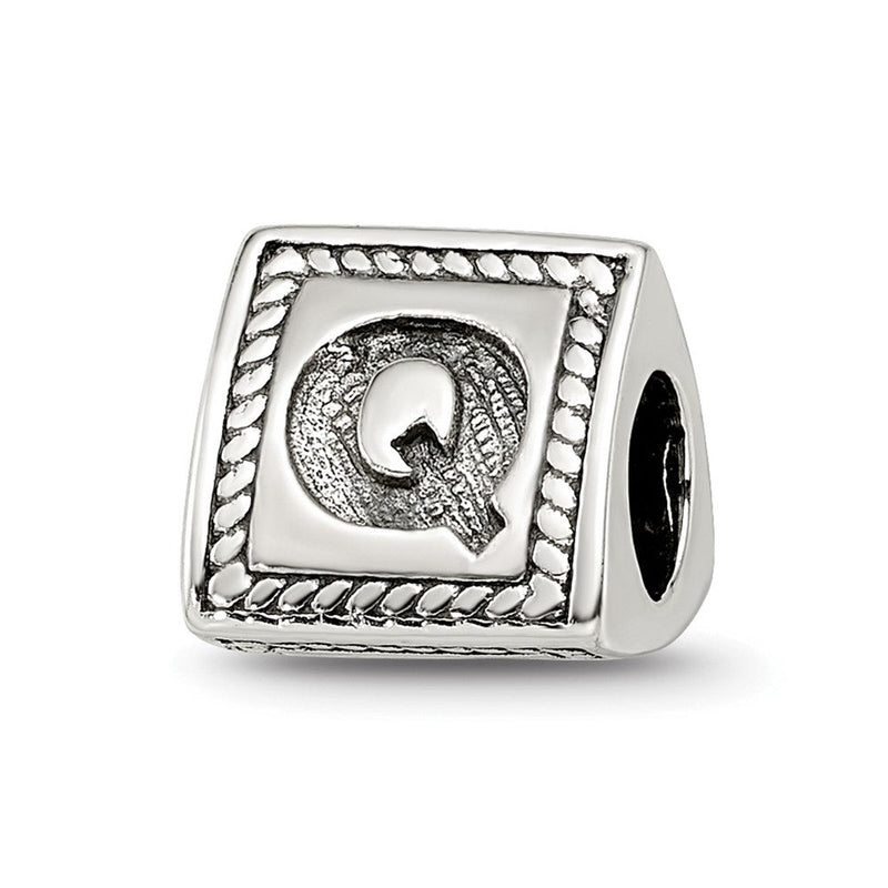 Sterlingsilber Reflections Buchstabe Q Dreieck Block Perle