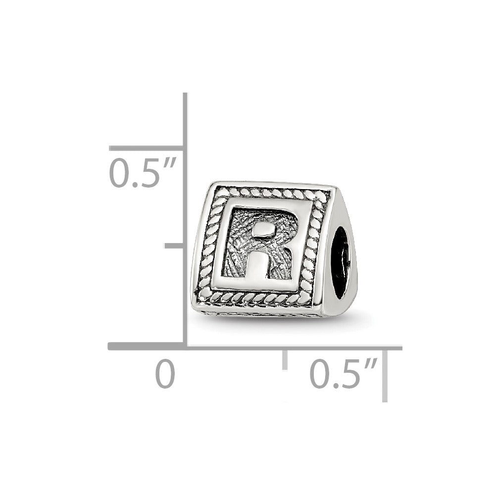 Sterlingsilber Reflections Buchstabe R Dreieck Block Perle