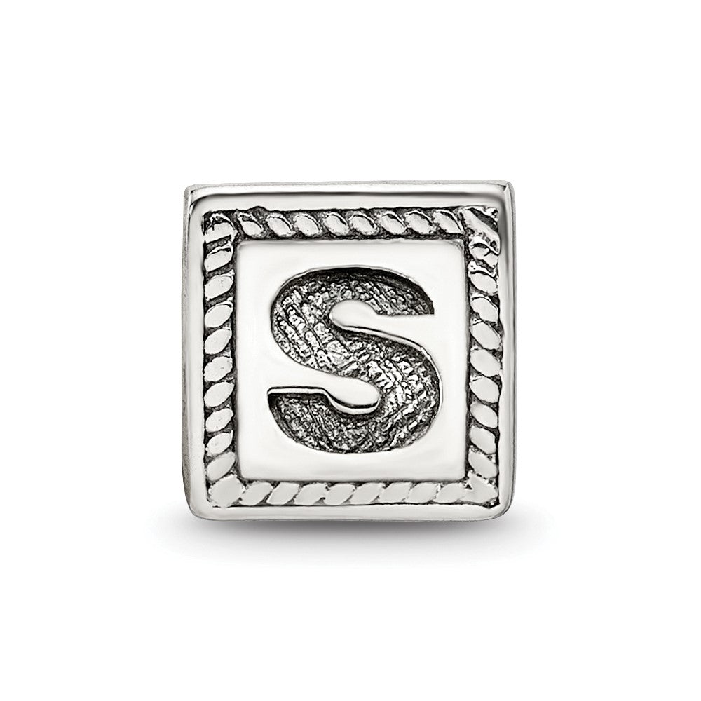 Sterlingsilber Reflections Buchstabe S Dreieck Block Perle