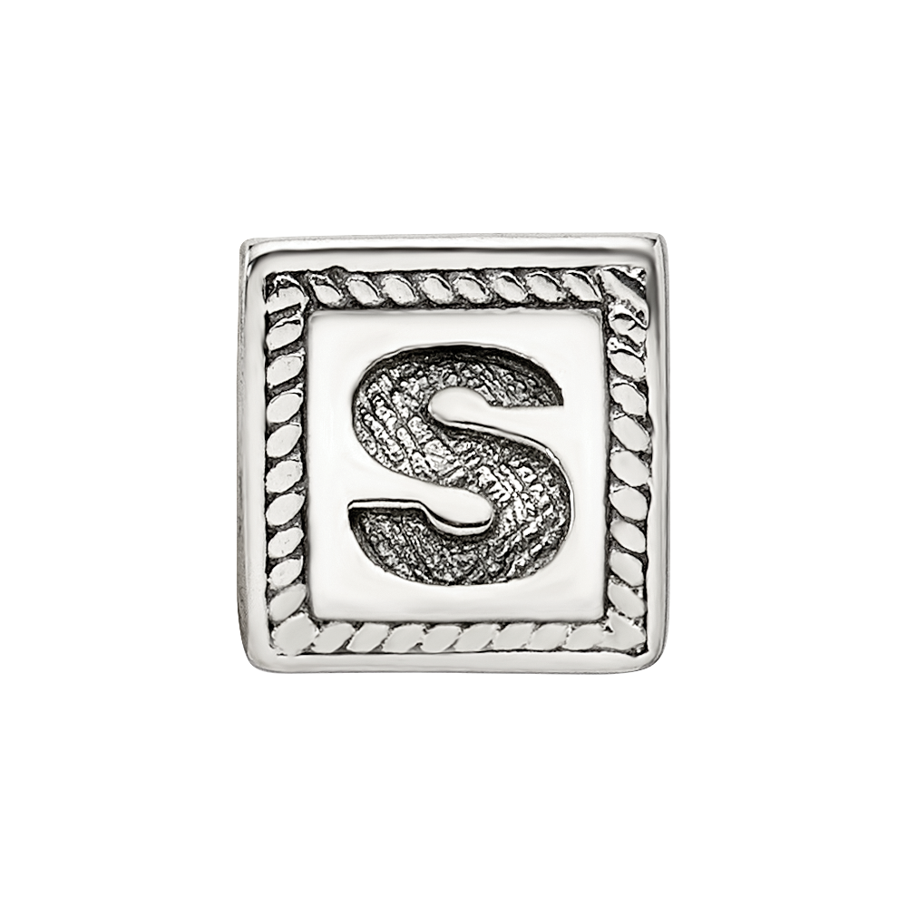 Sterlingsilber Reflections Buchstabe S Dreieck Block Perle