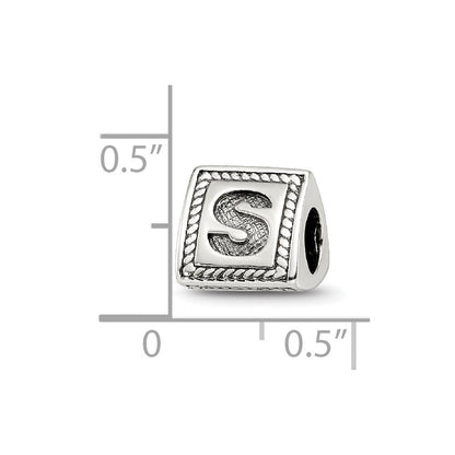 Sterlingsilber Reflections Buchstabe S Dreieck Block Perle