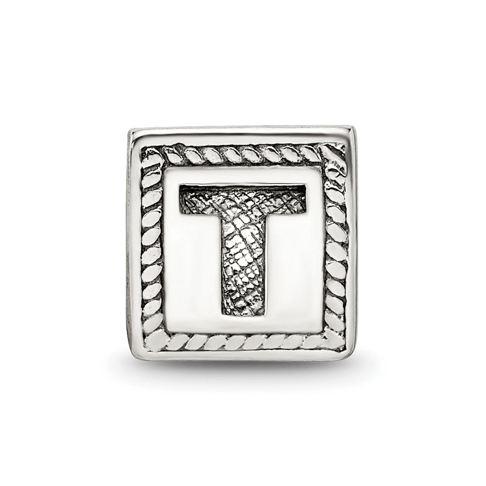 Sterlingsilber Reflections Buchstabe T Dreieck Block Perle