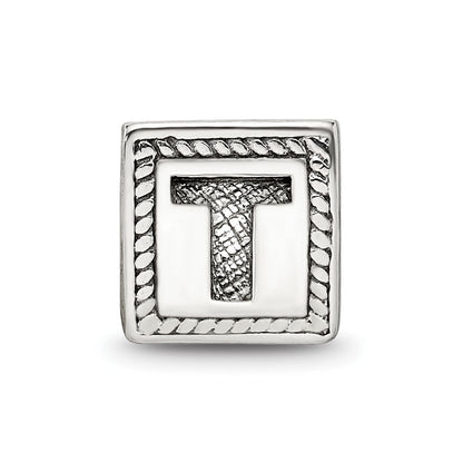 Sterlingsilber Reflections Buchstabe T Dreieck Block Perle
