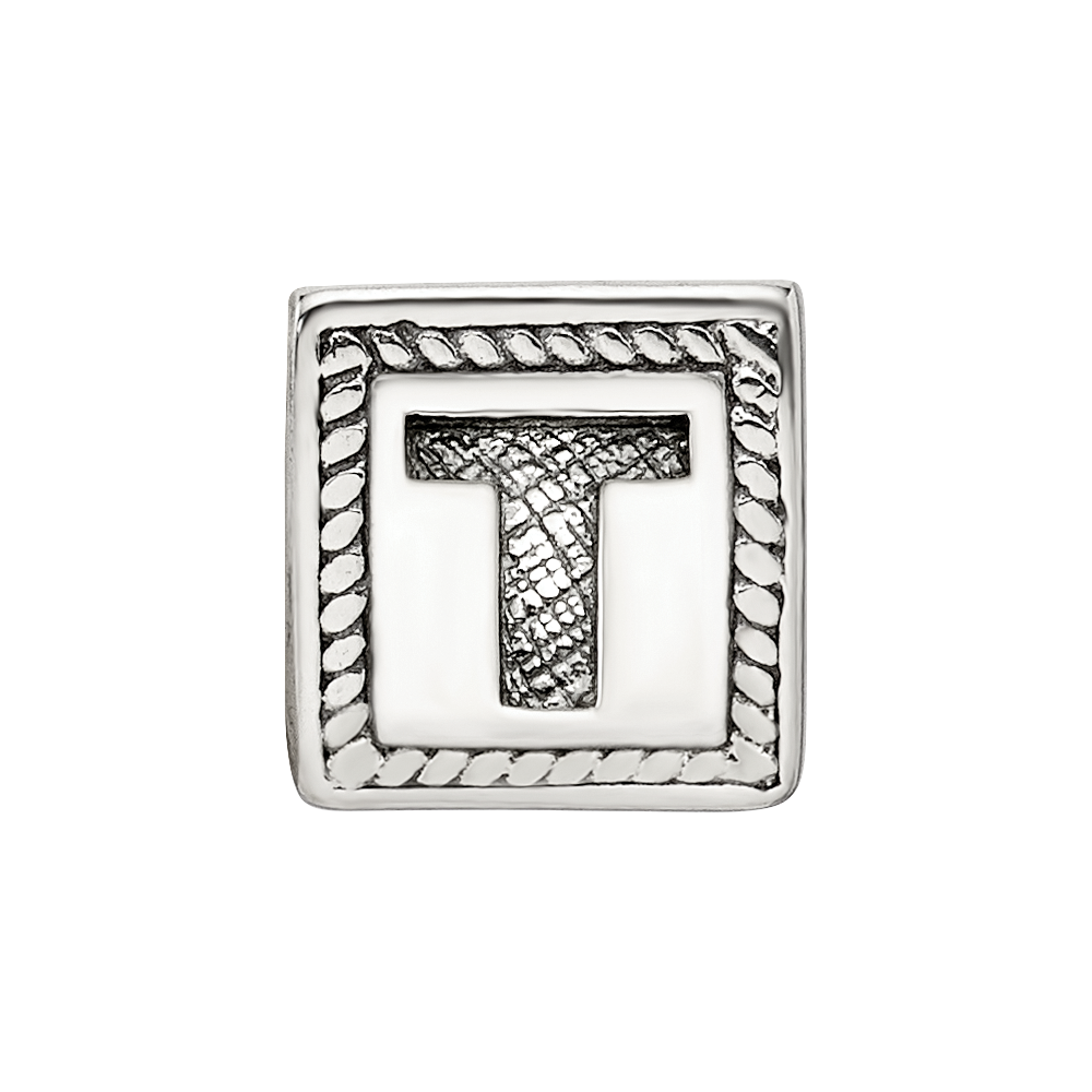 Sterlingsilber Reflections Buchstabe T Dreieck Block Perle